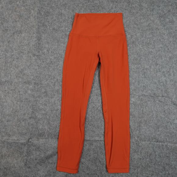 Lululemon Leggings Womens 2 Align High Rise Crop 22" Red Yoga Soft Run Workout - Picture 1 of 8